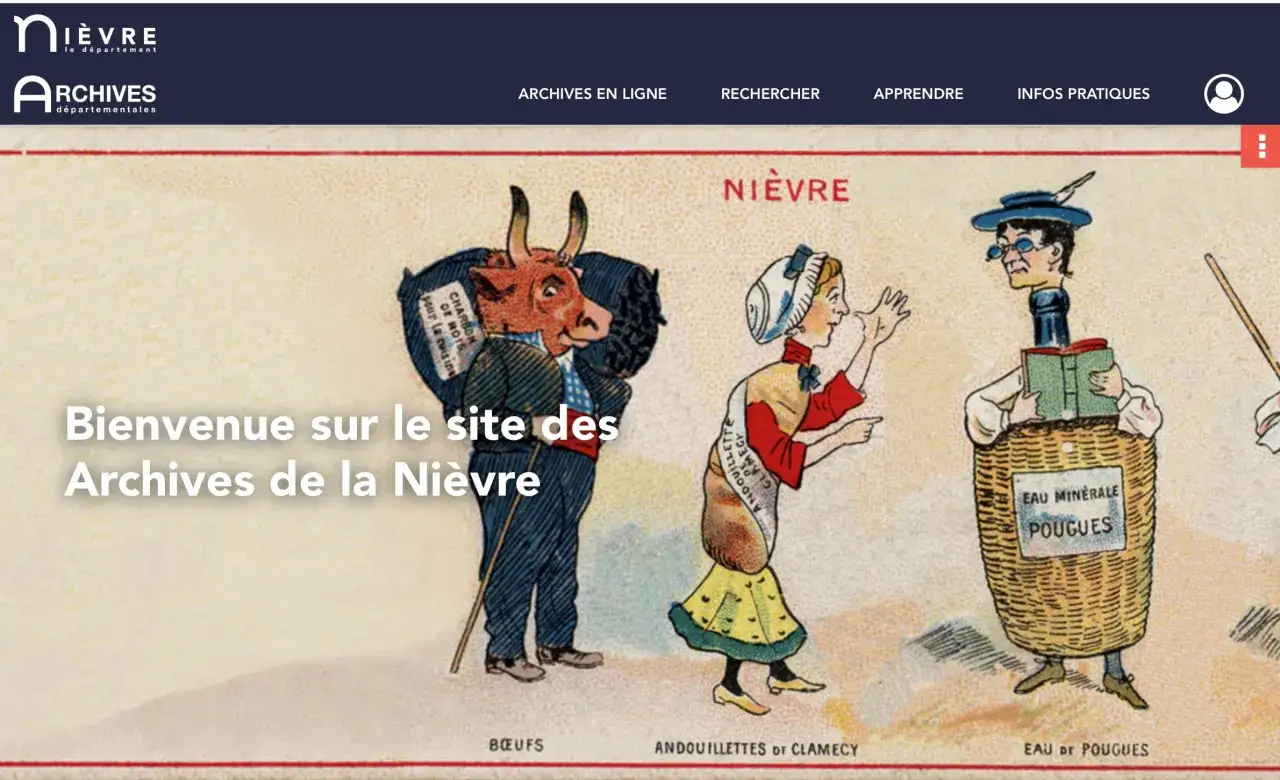 Bienvenue sur le site des Archives de la Ni&egrave;vre. Explorez notre g&eacute;n&eacute;alogie et l'&eacute;tat civil pour retracer votre histoire.